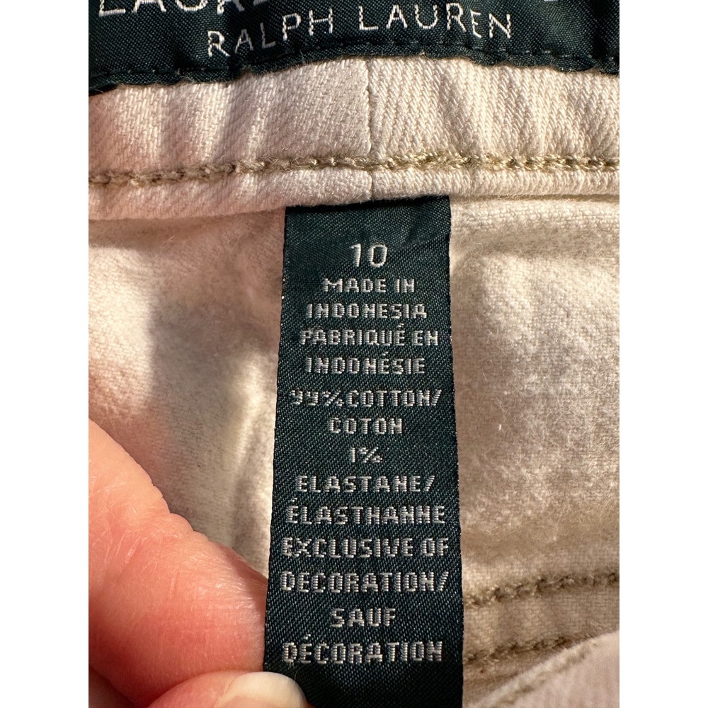 Lauren Ralph Lauren Jeans Co Nautical Print Straight Leg Jeans Size 10 Ivory - Picture 10 of 11